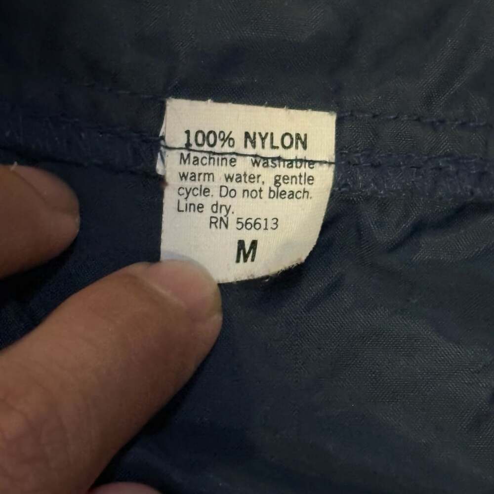 Vintage Navy Blue Nylon Coaches Jacket with Eleanor Embroidery Size M - Picture 3 of 4
